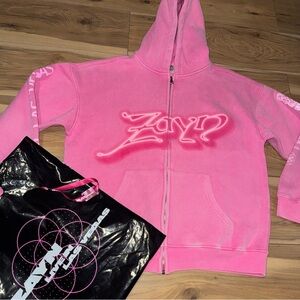 Zayn Malik Las Vegas Live VIP Merch Bundle Pink Zip-Up Hoodie Size L -Never Worn